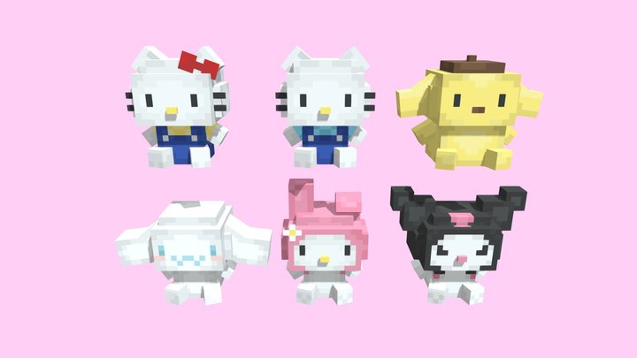 SANRIO MINECRAFT PLUSHIES V1 3D Model