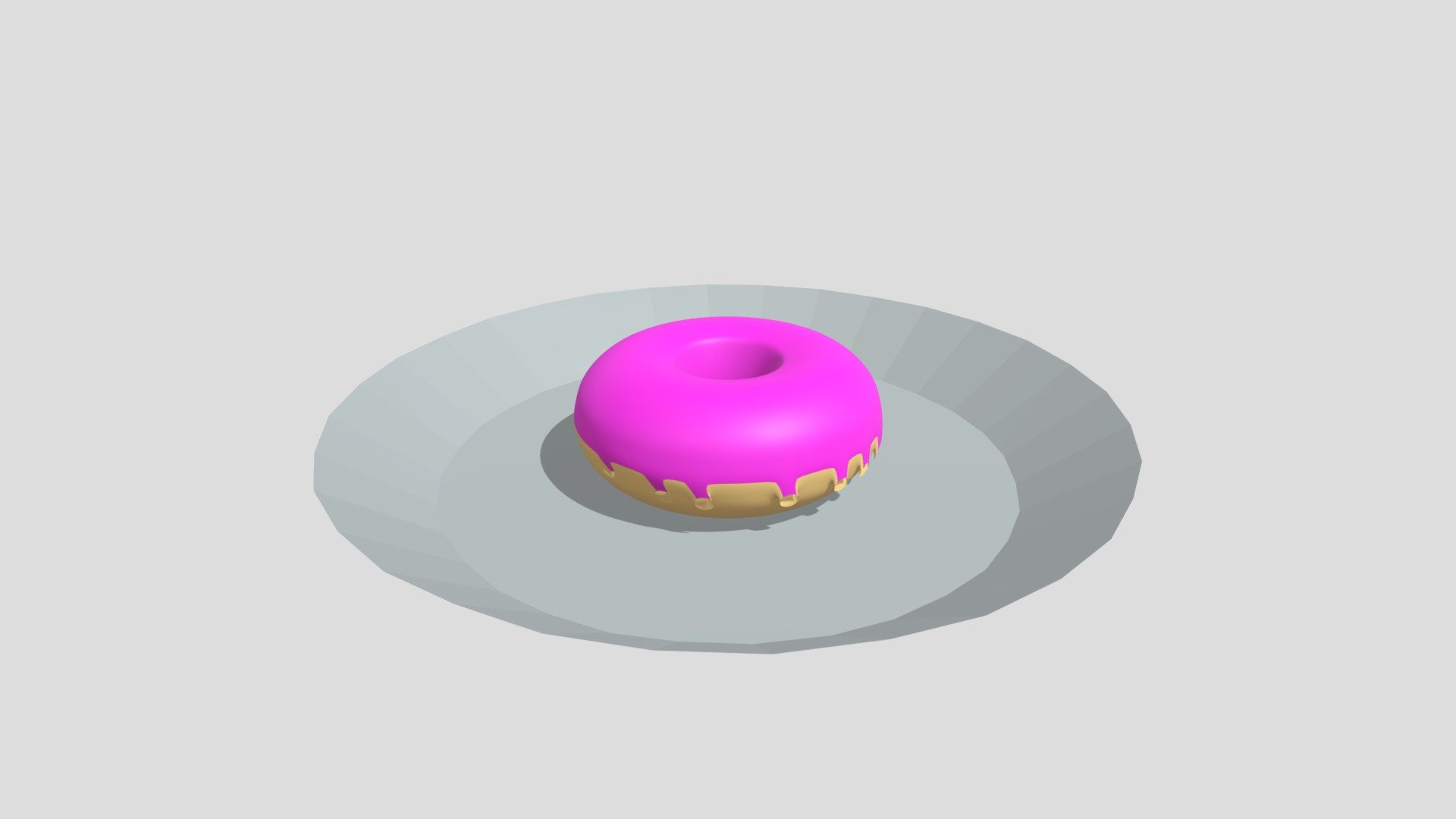 simple donut on a plate — Sketchfab embed 3D viewer