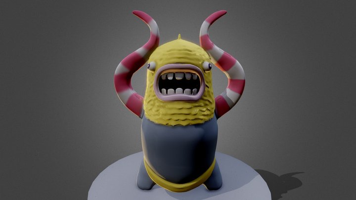 Chompy the Cartoon Monster - Sculpted Model 3D Model