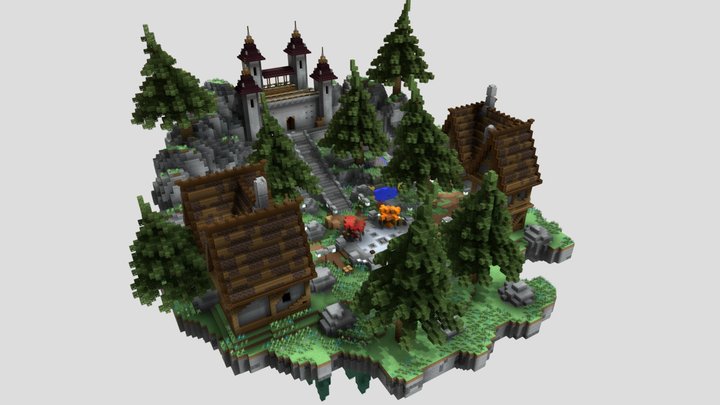 Medieval Fortress Lobby 3D Model