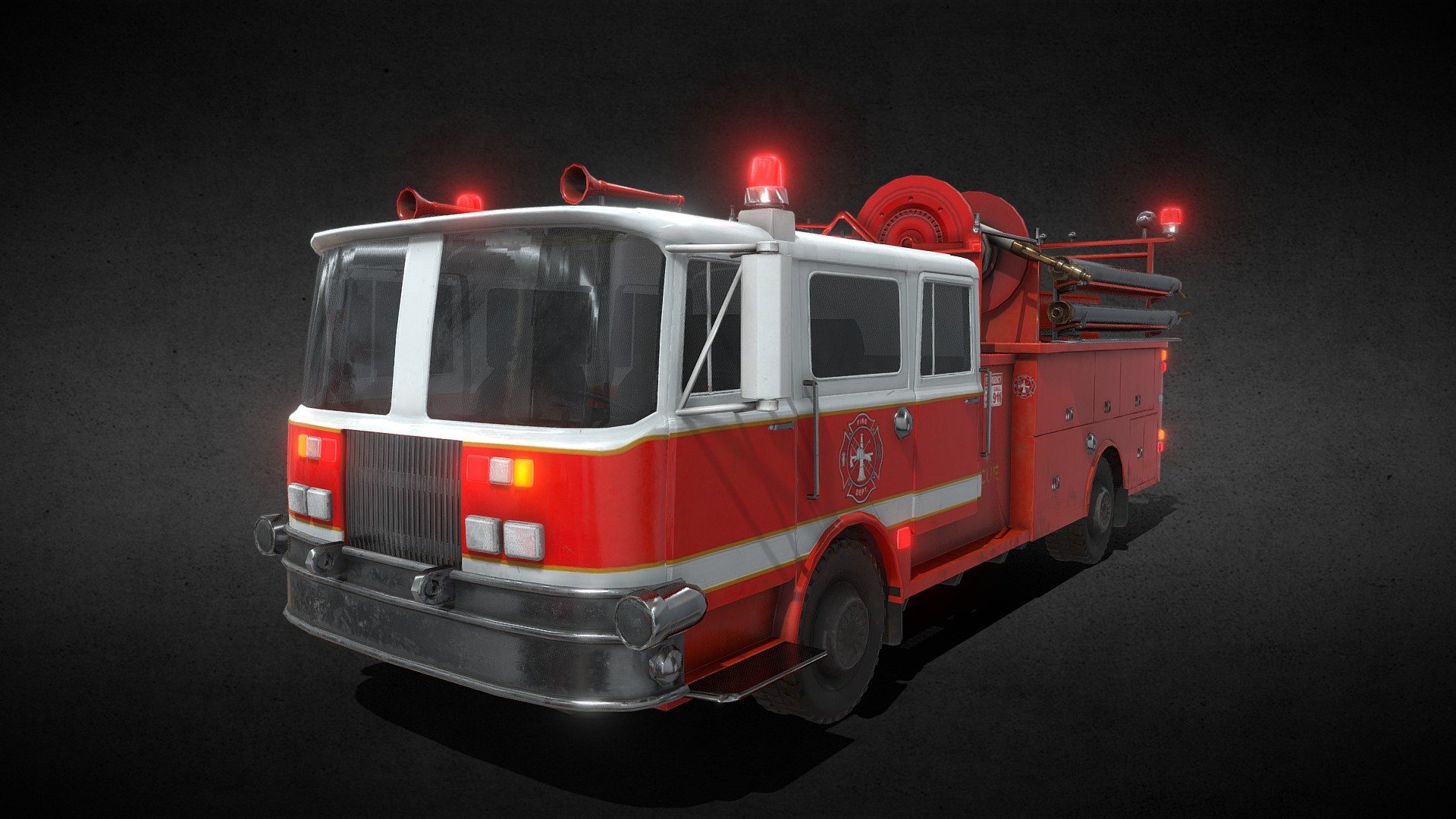 3D Fire Truck Cracked Hole Bundle Bundle · Creative Fabrica