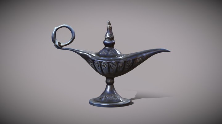 Genie Lamp in Gothic Style 3D Model