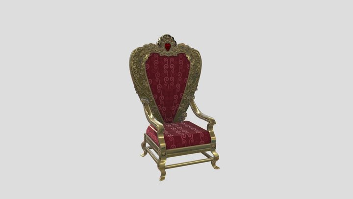 Queen of Hearts Throne_Alice in Wonderland 3D Model