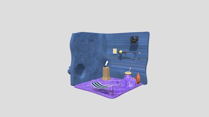 Fantasy Cave Setting 3D Model