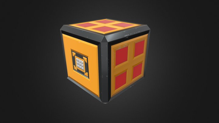 Simple LowPoly SciFi Safe 3D Model
