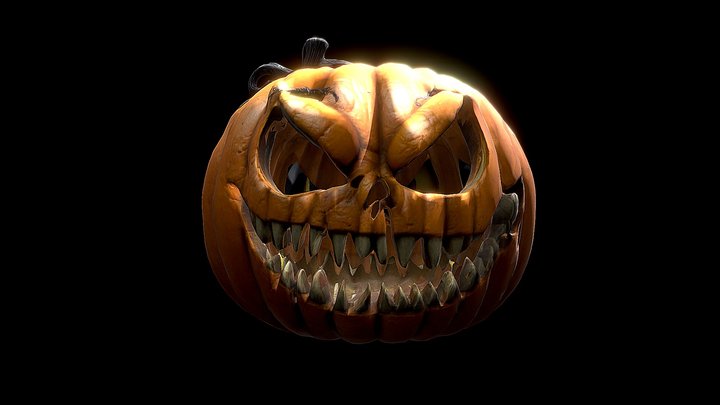 Halloween pumpkin Tim burton style 3D Model