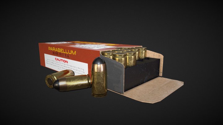 9mm luger ammo box 3D Model