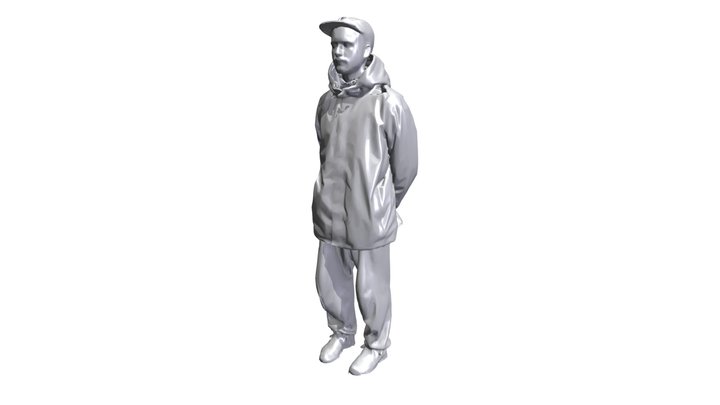 CAP AND HOODIE STAND POSE 3D Model