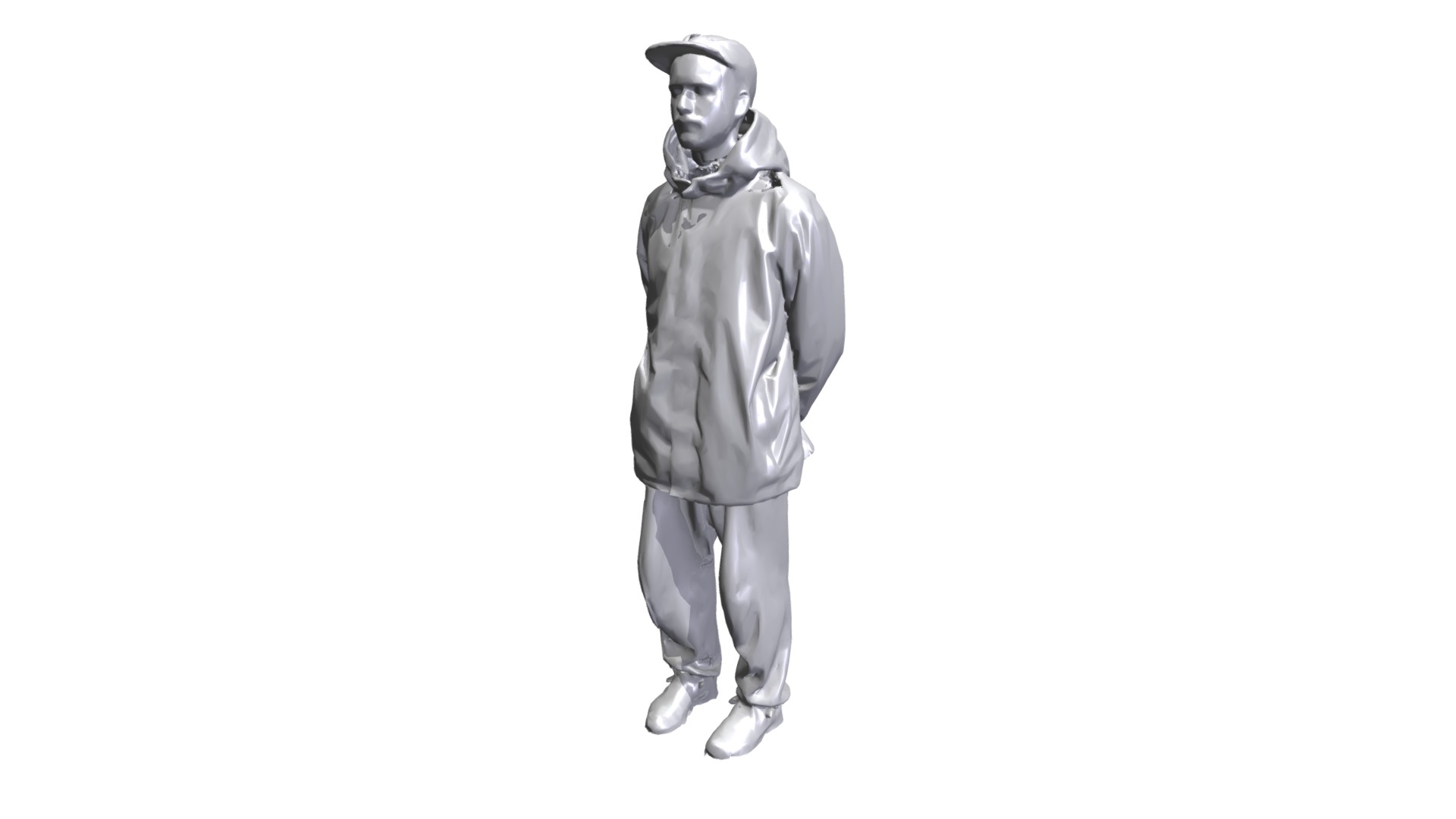 3D model CAP AND HOODIE STAND POSE - This is a 3D model of the CAP AND HOODIE STAND POSE. The 3D model is about a person wearing a hoodie.