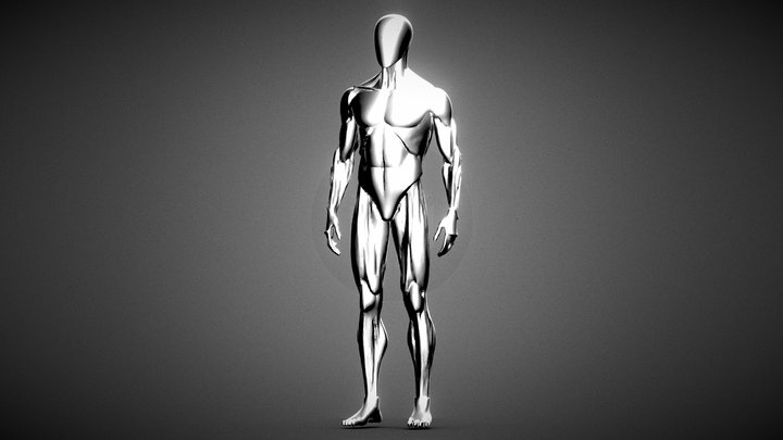 Lean muscular male human figure 3D Model