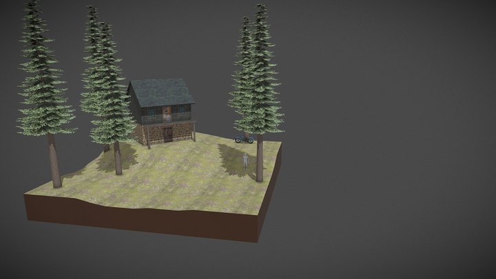 DAE diorama - forest loner 3D Model