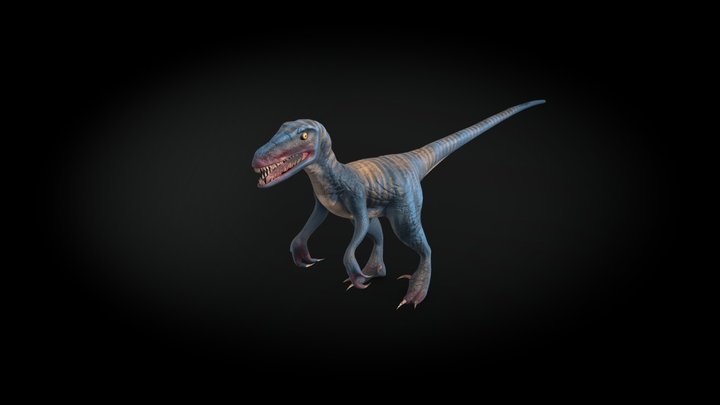 Dark Velociraptor 3D Model