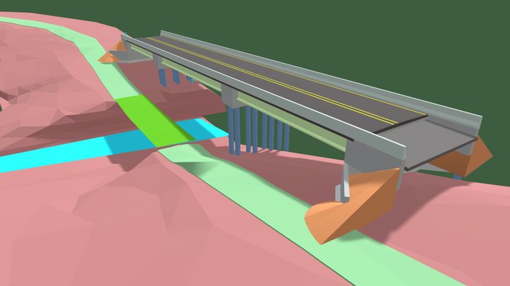 Ponte sobre o ribeirão Gato Preto 3D Model