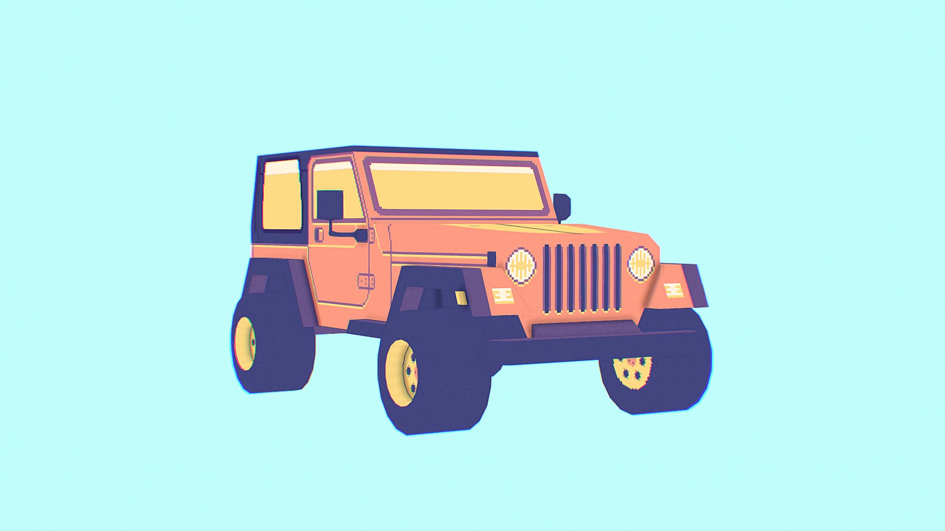 Low Poly Jeep TJ 97 - 3D model by lenapixels [b5758b8] - Sketchfab