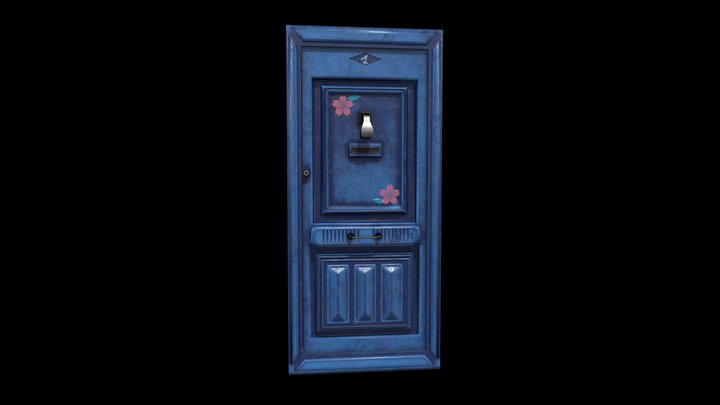 Old blue door 3D Model