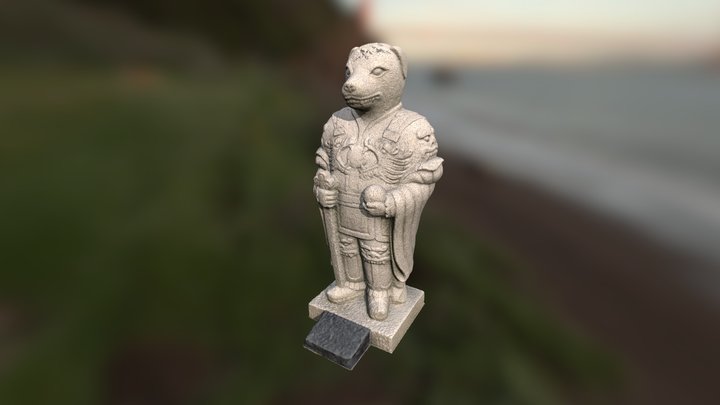 Korean Dog Statue 3D Model