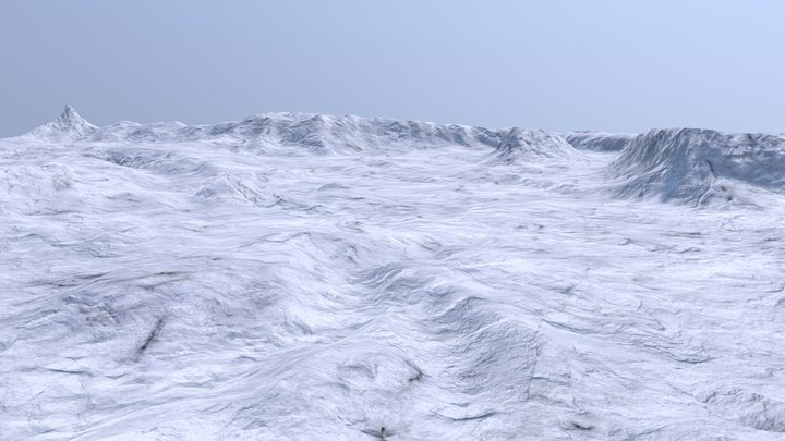 Snow Terrain Low Poly 3D Model
