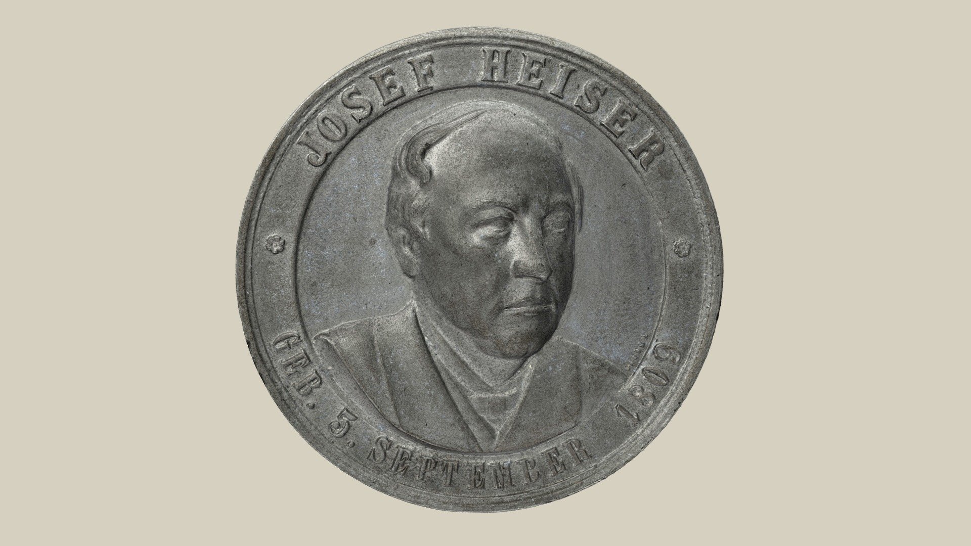 Medaille Josef Heiser — Sketchfab embed 3D viewer