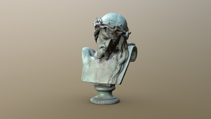Jesus Christ Bust Sculpture 3D Model