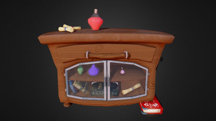 Warlock's Cabinet Stylized 3D Model