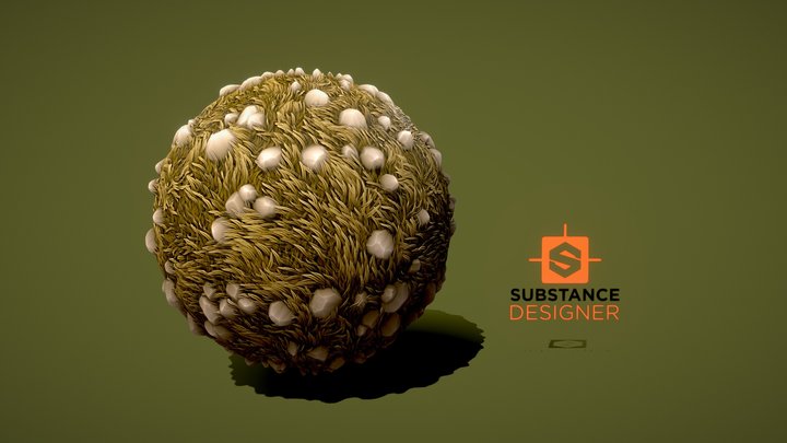 Grass Stylized Procedural Material 3D Model