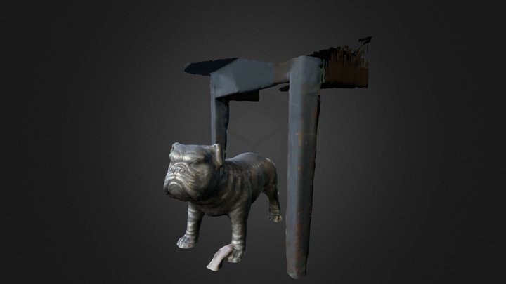 Dog Under Table 3D Model