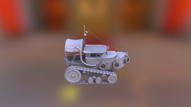 Apocalyptic Fishing Boat 3D Model