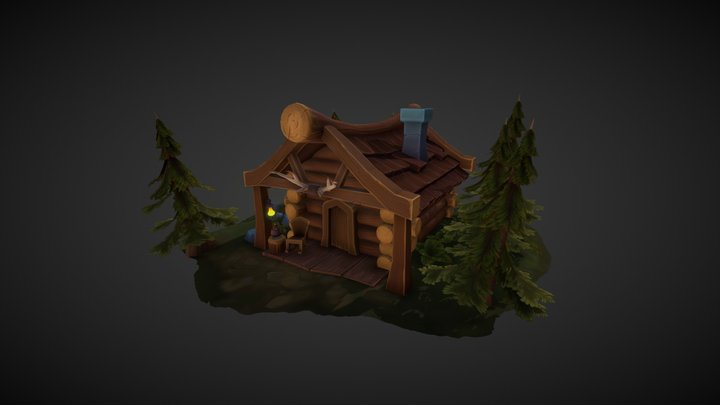 Log Cabin 3D Model