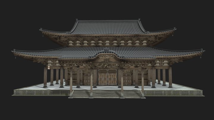 Old Japanese Temple 3D Model