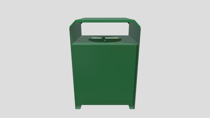 Rectangular Waste Receptacle 3D Model