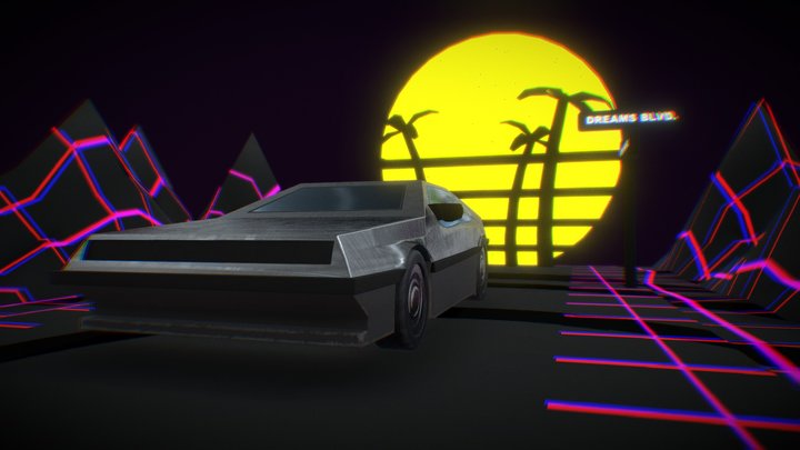 Outrun Diorama 3D Model