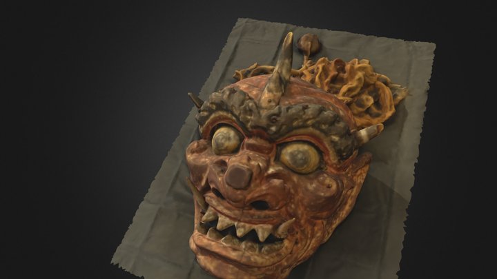 国宝朝光寺 鬼踊り　赤鬼面 3D Model