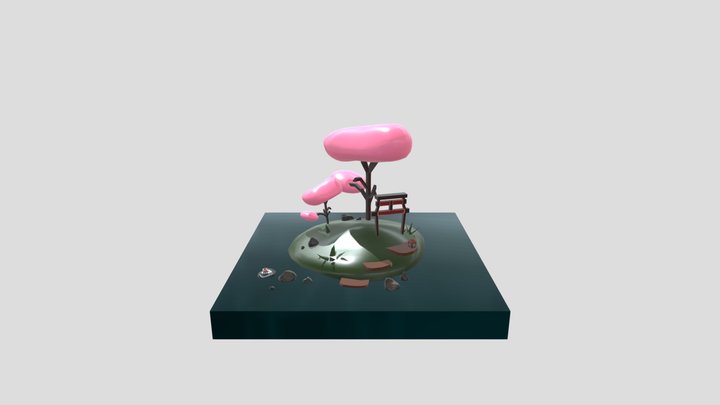 Mini Island coloured 3D Model