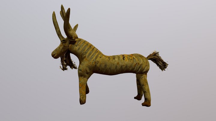 Wooden goat sculpture - Vadsbo museum, Mariestad 3D Model