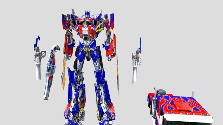 Reborn bay Optimus prime no bones 3D Model