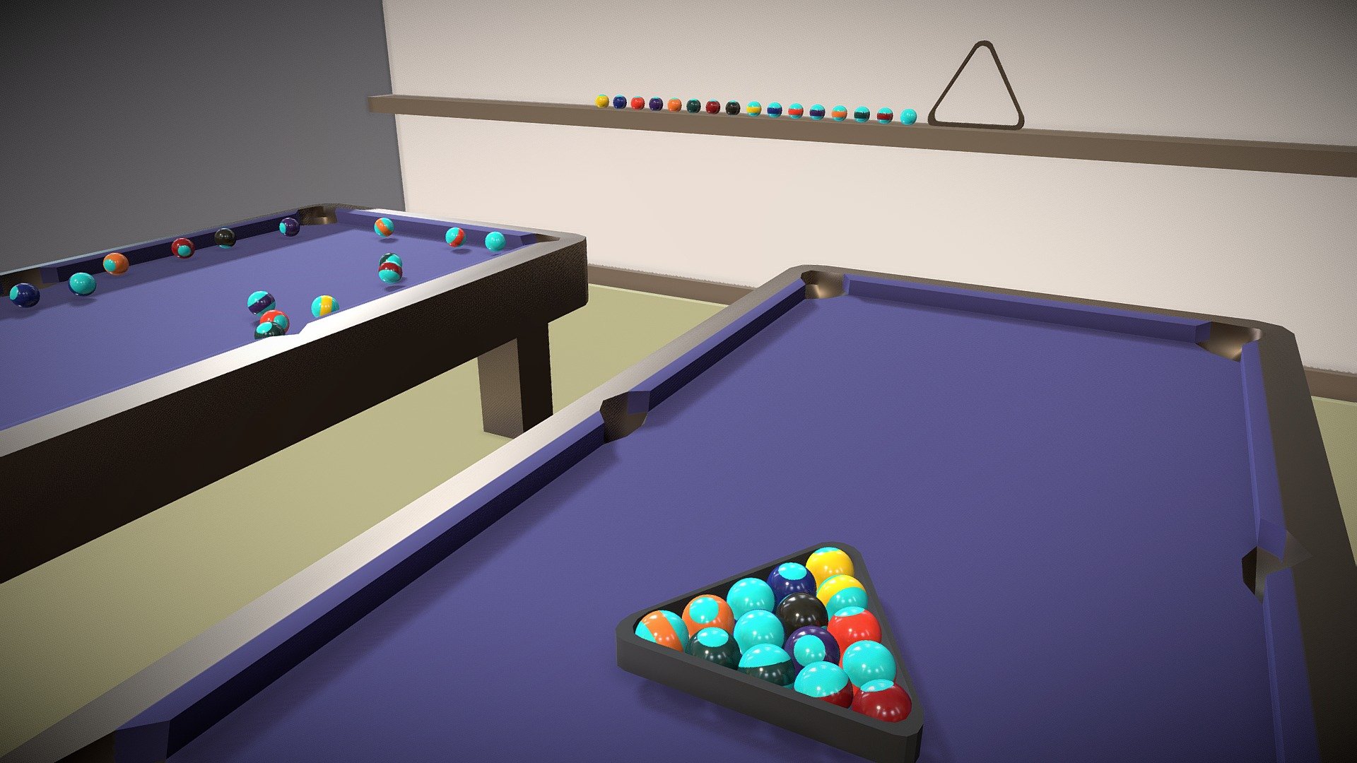 Simple lowpoly pool table and balls - Buy Royalty Free 3D model by ...