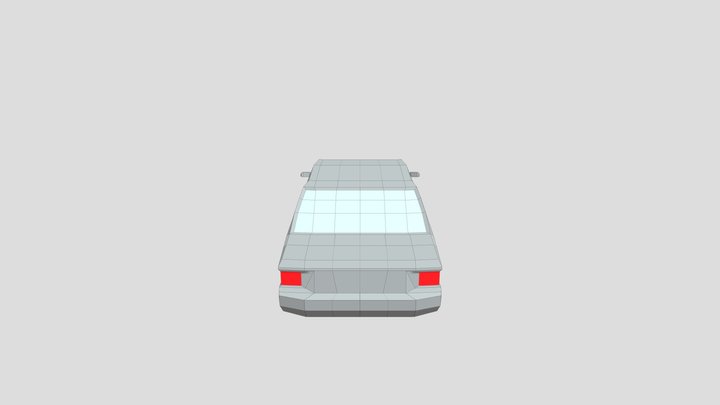 Simple Low Poly Sedan Chassis 3D Model