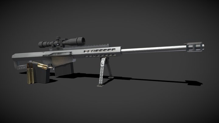 Barrett M82 50. Cal Sniper Rifle 3D Model