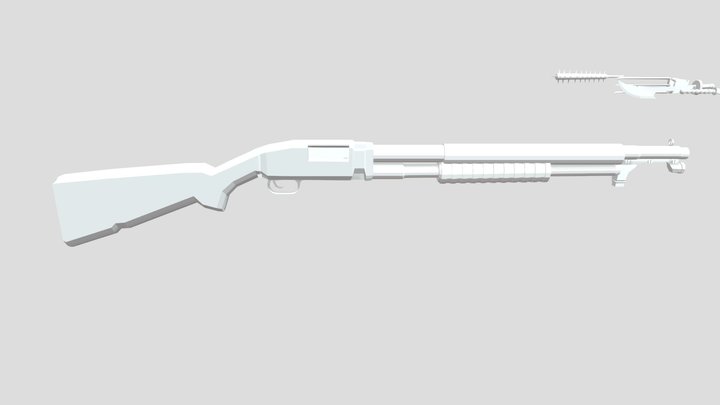 Lowpoly Shotgun 3D Model