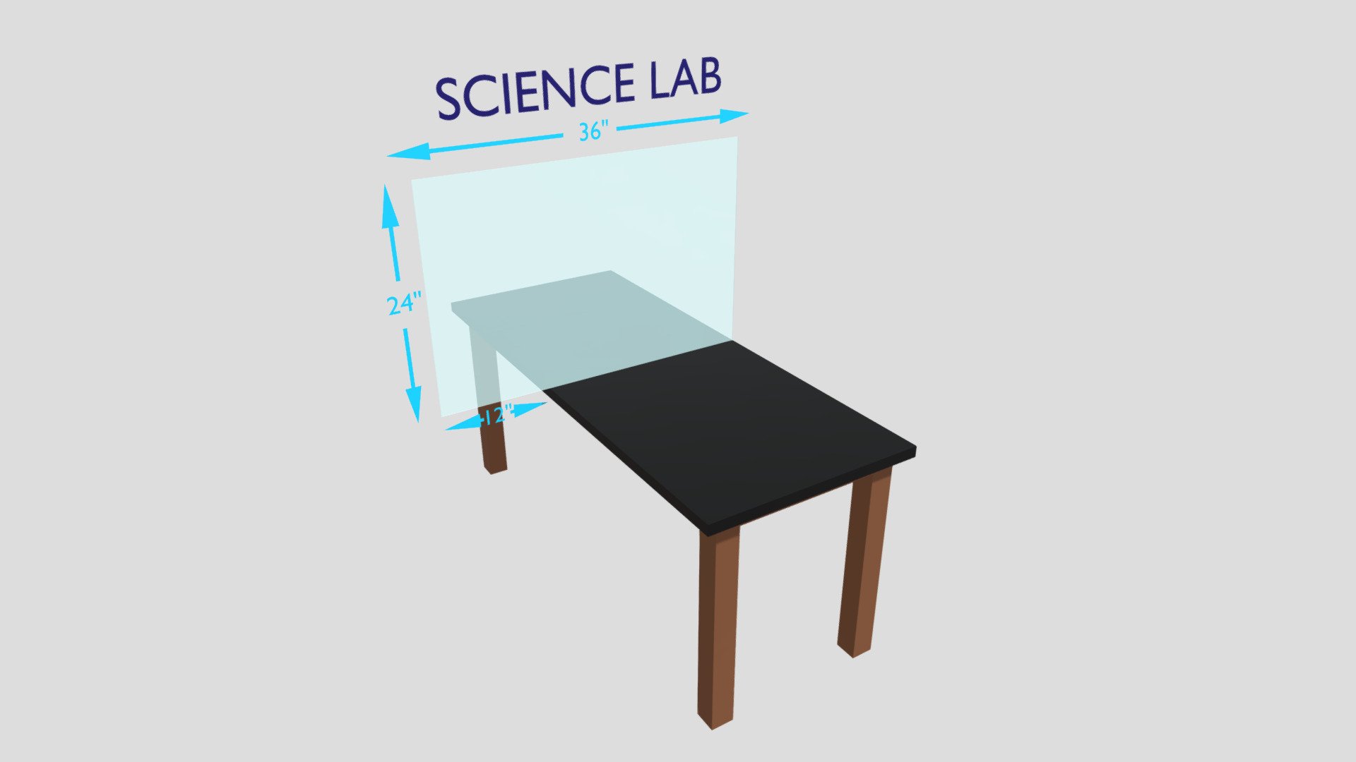 Science Lab Sneeze Guard Divider - 3D model by Can West Legacy Inc ...