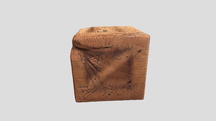 Brown_realistic_wooden_box 3D Model