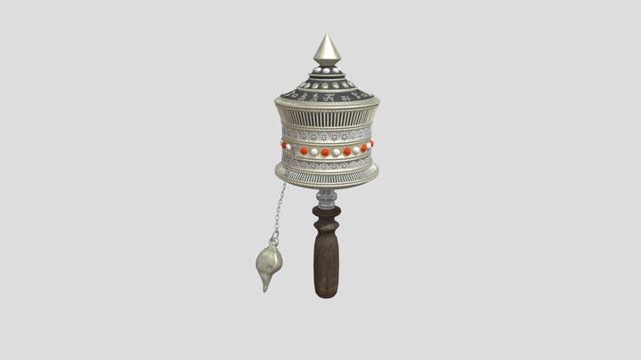Handheld Prayer Wheel 3D Model