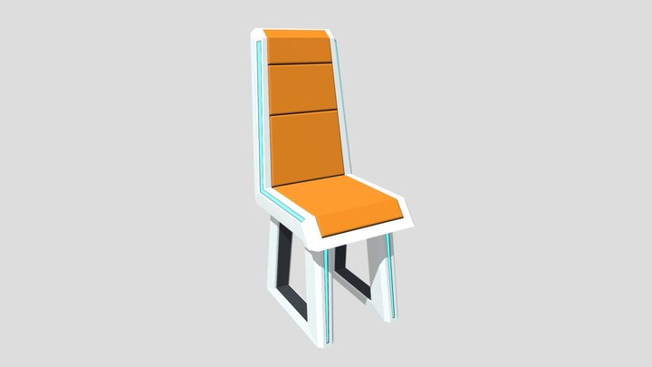 Low Poly Sci-Fi Facility Chair 3D Model