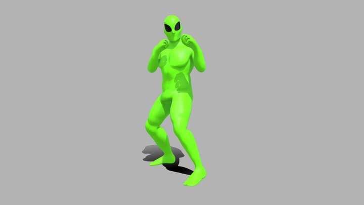 GREEN GANG ALIEN rigged, low poly gameready