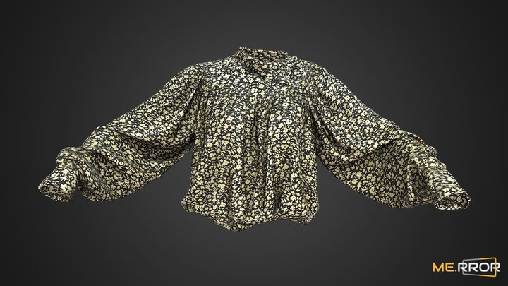 [Game-Ready] Floral Blouse 3D Model