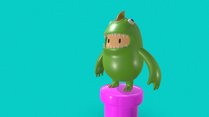 Fall Guy Dinosaur ( Fan Art ) 3D Model