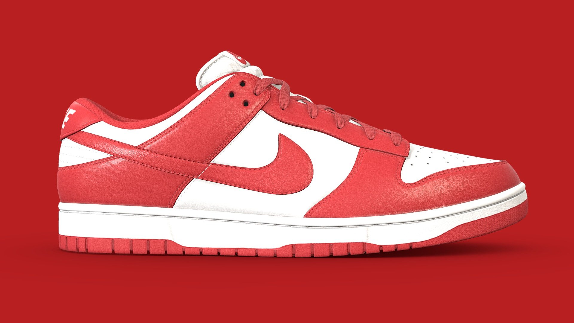 Nike Dunk Low University Red Sneaker - Buy Royalty Free 3D model by Joe ...