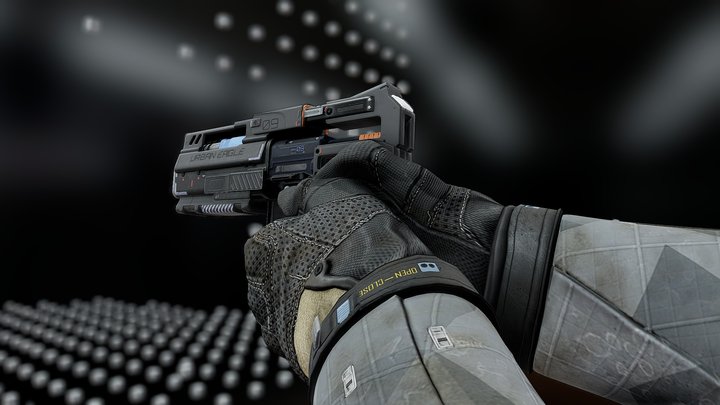 FPS Sci Fi Kit Hand Gun Animation Set 3D Model