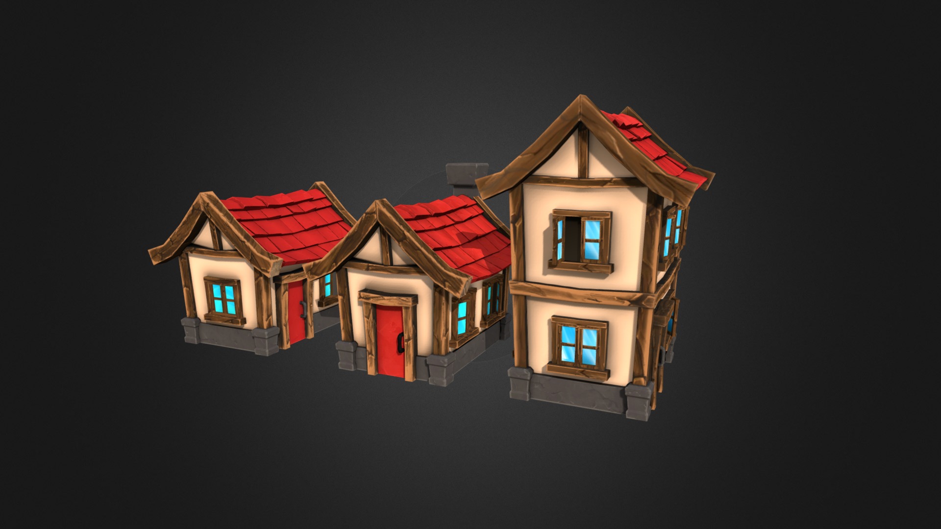 3D model Home_01 - This is a 3D model of the Home_01. The 3D model is about a house with a red roof.