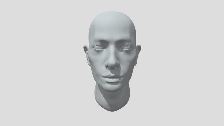 Japanese male head 3D Model